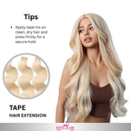 Wavy #613 blonde Tape-in raw