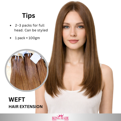 Straight #2 brown bundles human hair donor