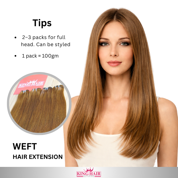 Straight #4 brown bundles human hair donor