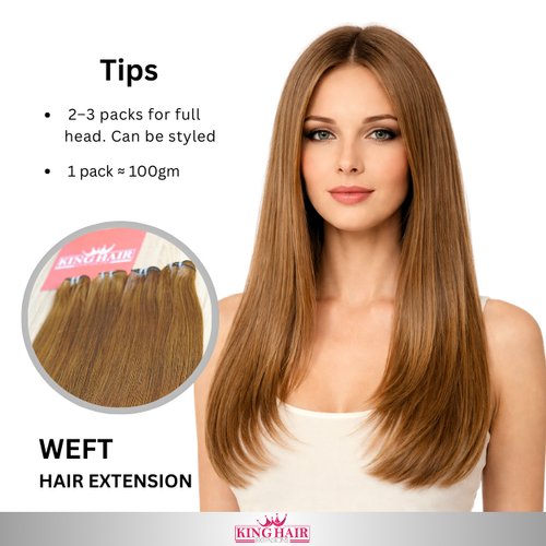 Straight #4 brown bundles human hair donor