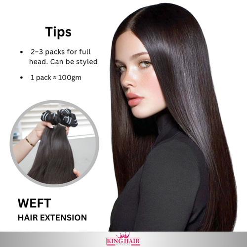 Straight #1B bundles human hair double