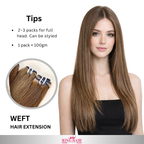 Straight #2 brown bundles human hair double