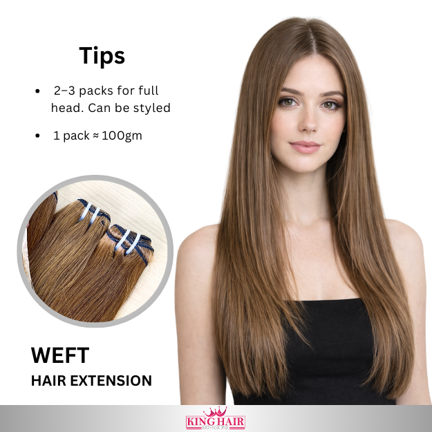 Straight #2 brown bundles human hair double