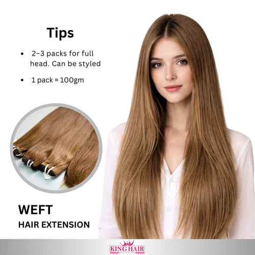 Straight #4 brown bundles human hair double