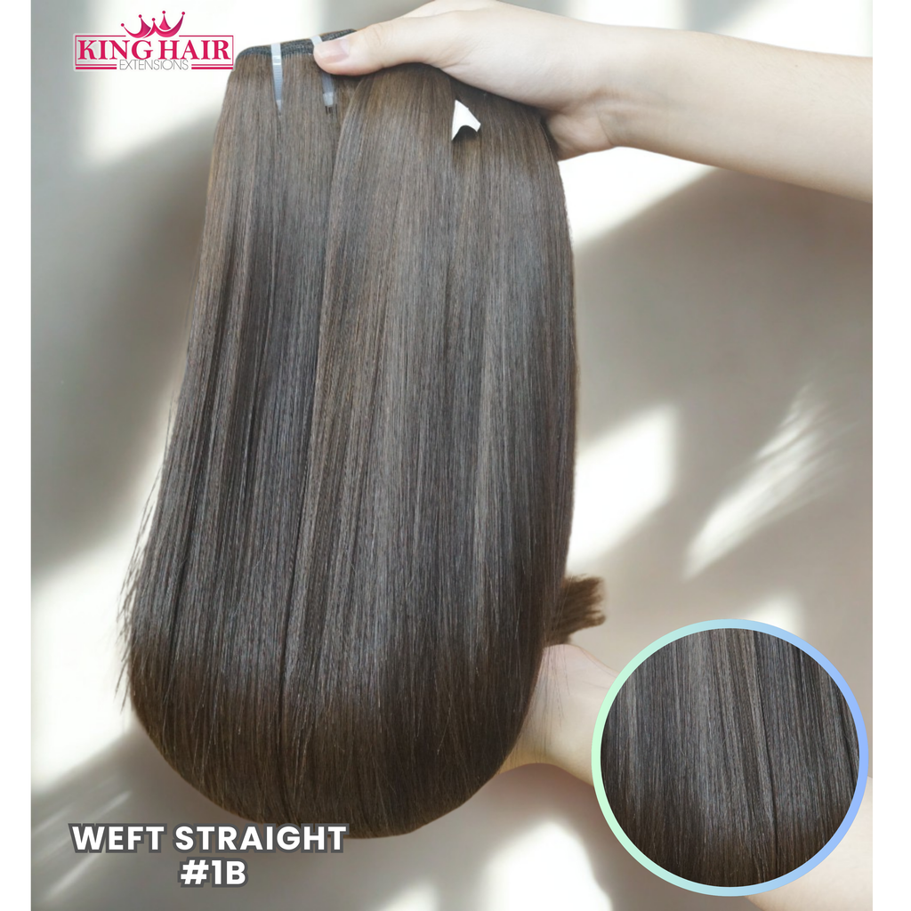 VIRGIN STRAIGHT WEFT – #1B – DOUBLE Drawn