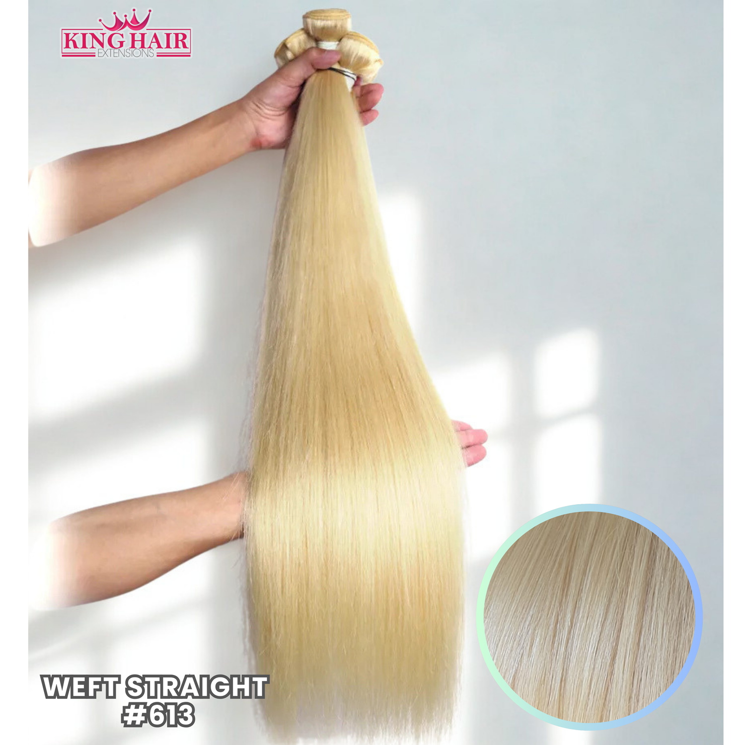 VIRGIN STRAIGHT WEFT – #613 – DOUBLE Drawn