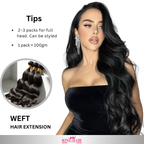 Wavy natural bundles human hair Babythin