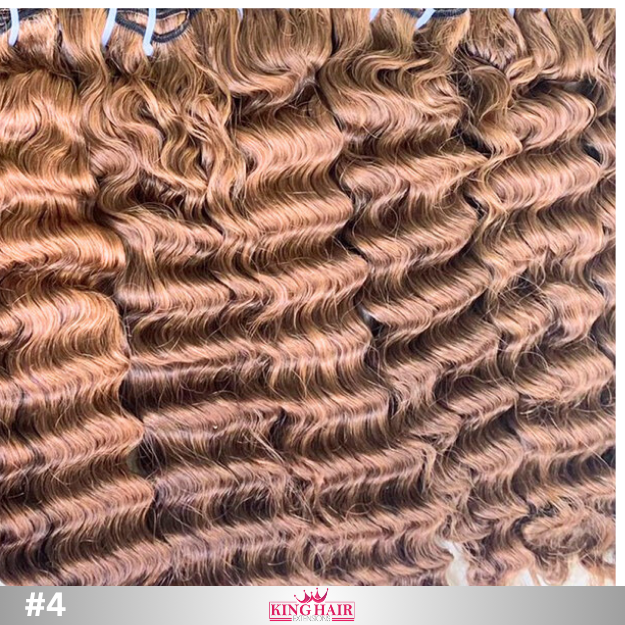 Wavy #4 brown bundles human hair raw