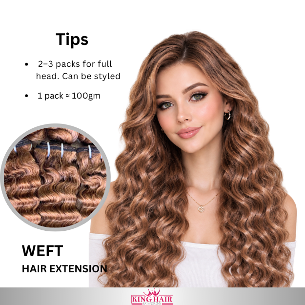 Wavy #4 brown bundles human hair raw