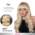 Wavy #613 blonde bundles human hair raw