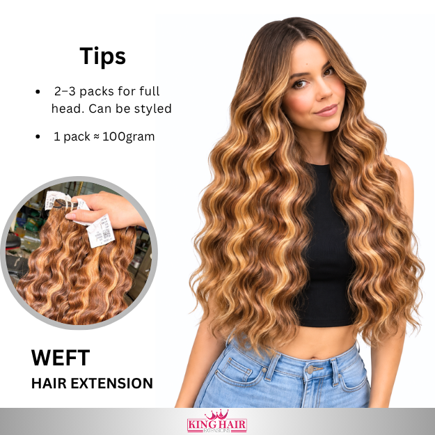 Wavy high light blonde bundles human hair raw