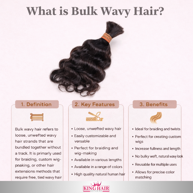 Straight high light blonde Bulk human hair for brading Babythin