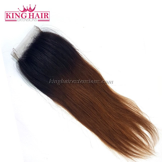 18 inch VIETNAM HAIR STRAIGHT LACE CLOSURE 4X4 OMBRE