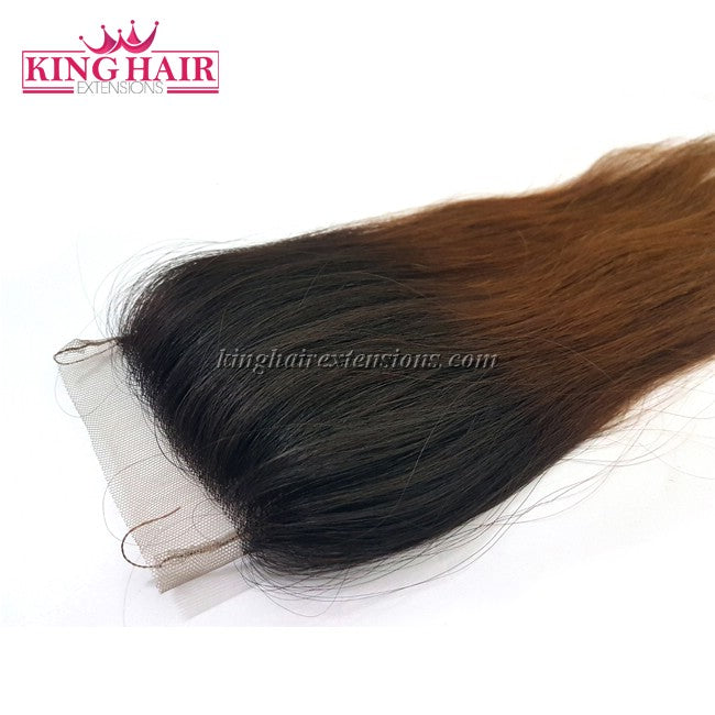 18 inch VIETNAM HAIR STRAIGHT LACE CLOSURE 4X4 OMBRE - King Hair Extensions