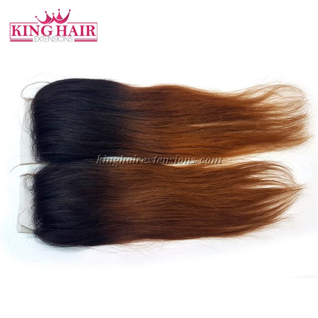 18 inch VIETNAM HAIR STRAIGHT LACE CLOSURE 4X4 OMBRE - King Hair Extensions